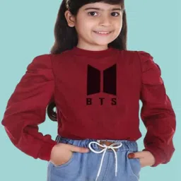 BAESD Girls Puff Sleeves Crepe Top-image-82