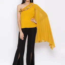 ALL WAYS YOU One Shoulder Cape Sleeve Top-image-93