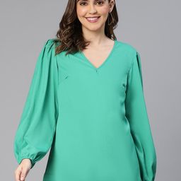 Oxolloxo Puff Sleeve Puff Sleeve Crepe Top-image-99