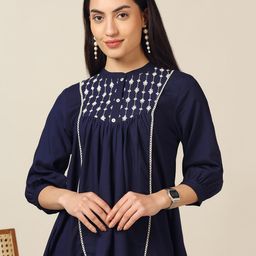 FASHION DREAM Mandarin Collar Puff Sleeve Top-picture-26