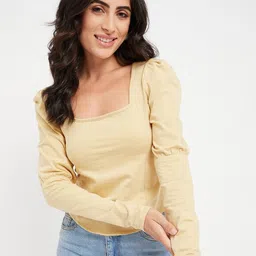 BRINNS Puff Sleeves Square Neck Top-image-6