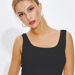 BAESD Ribbed Round Neck Sleeveless Fitted Crop Top-picture-21