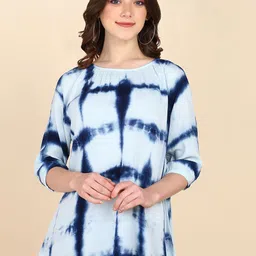 Maaesa Tie and Dye Bohemian Crepe Top-image-66