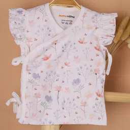 Moms Home Floral Print Flutter Sleeve Organic Cotton Top-picture-44
