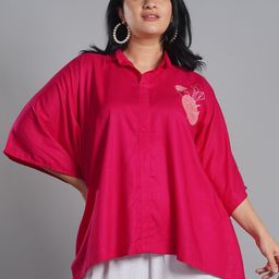 LetsDressUp Shirt Collar Flared Sleeve Kaftan Top-55
