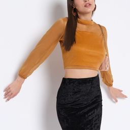 Martini Embellished Crop Sheen Top-picture-29