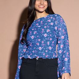 Kibo Floral Print Crepe Top-image-47