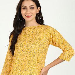 VAHSON Floral Printed Boat Neck Top-picture-45