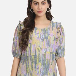 BAESD Multicoloured Print Crepe Top-10