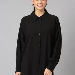 ANAI Spread Collar Drop-Shoulder Sleeves Cotton Oversized Casual Shirt-40