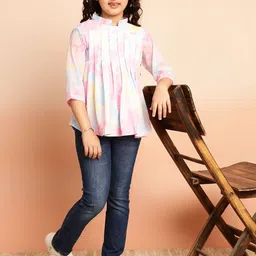 BAESD Kids Girls Dyed Mandarin Collar Shirt Style Top-image-25