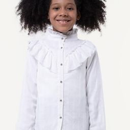 One Friday Girls Self Design High Neck Shirt Style Top-image-83