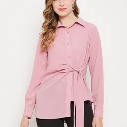 Imfashini Shirt Collar Cuffed Sleeves Shirt Style Top-picture-33
