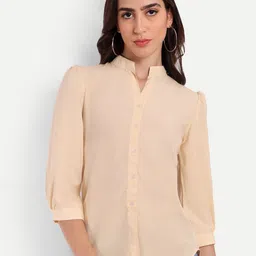 Rudraaksha Creations Mandarin Collar Shirt Style Top-image-20