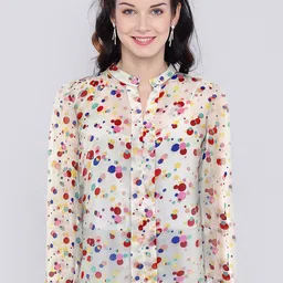 KERI PERRY Floral Print Georgette Shirt Style Top-image-73