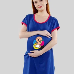 SillyBoom Graphic Printed Maternity T-shirt Dress-picture-23