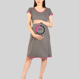 SillyBoom Typography Printed T-Shirt Maternity Nightdress-picture-9