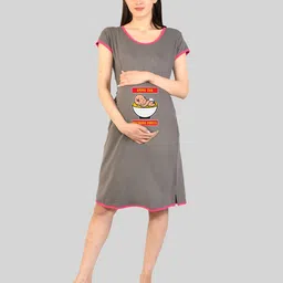 SillyBoom Graphic Printed T-Shirt Maternity Nightdress-picture-27