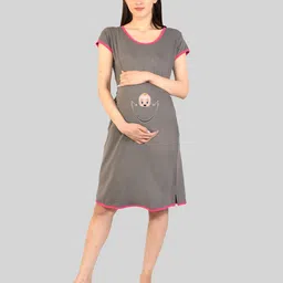 SillyBoom Graphic Printed T-Shirt Maternity Nightdress-picture-40
