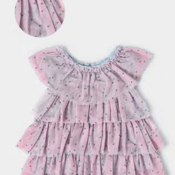 MiArcus Infant Girls Self Design Layered Round Neck Regular Top-47