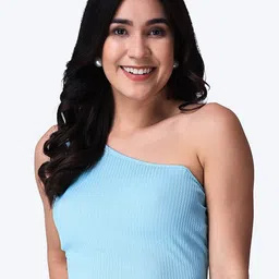 Popwings Knitted One Shoulder Crop Fitted Top-image-11