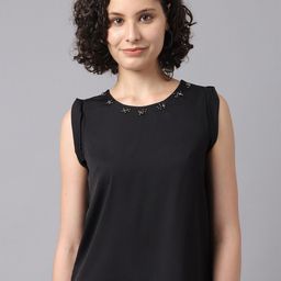 La Zoire Black Crepe Top-image-81