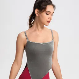 JC Collection Shoulder Straps Sports Fitted Crop Top-image-67