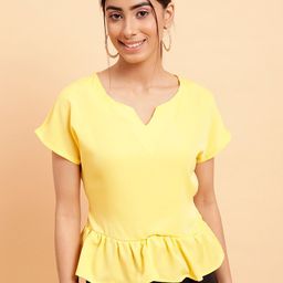 MINT STREET Casual Crepe Peplum Top-image-75