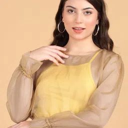 Popwings Round Neck Bell Sleeves Top-image-2