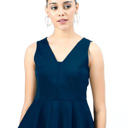 V&M Blue Scuba Peplum Top-46