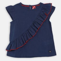 Blue Giraffe Girls Navy Blue Solid Top-image-72