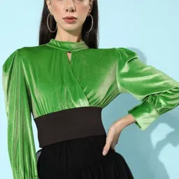 STYLECAST X KASSUALLY Women Keyhole Neck Wrap Crop Top-image-86