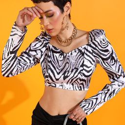 PRETTY LOVING THING Long Sleeves V-Neck Animal Print Top-image-25