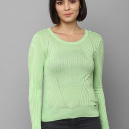 Allen Solly Woman Women Green Self Design Pullover Sweater-image-78