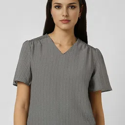 Van Heusen Woman V-Neck Printed Crop Top-image-81