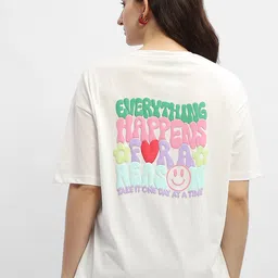 Madame Typography Drop-Shoulder Sleeves Pure Cotton T-shirt-image-36