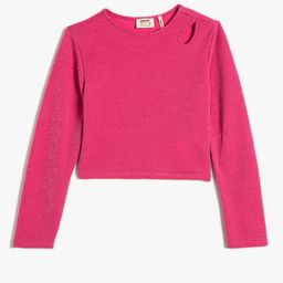 Koton Round Neck Long Sleeves Cut Out Top-image-45