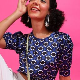 Popwings Printed Satin Crop Top-image-56