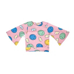 Hunny Bunny Girls Conversational Printed Bell Sleeves Cotton Top-picture-11