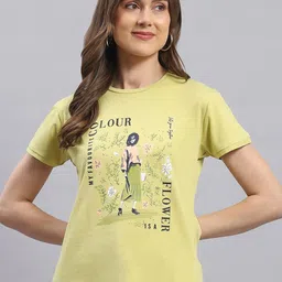 Monte Carlo Graphic Printed Round Neck Cotton Top-picture-5