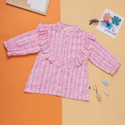 Purple United Kids Geometric Print Cotton Top-image-89