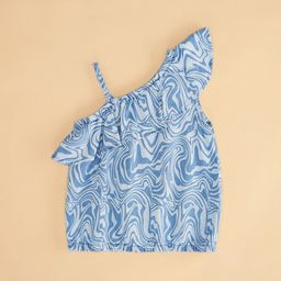Pantaloons Junior Girls Abstract Printed Cold-Shoulder Cotton Top-image-92
