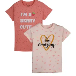 Gini and Jony Girls Pack Of 2 Printed Cotton T-Shirts-image-66