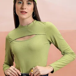 Tokyo Talkies High neck long regular sleeves Slim Fit Regular Top-picture-23