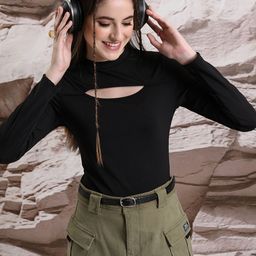 Tokyo Talkies High Neck Long Sleeves Regular Top-image-10