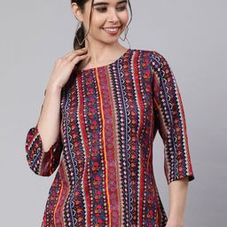 SAK JAIPUR Ethnic Motifs Printed Bell Sleeves Top-image-95
