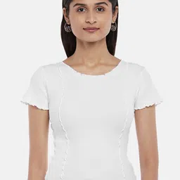 People White Pure Cotton Monochrome Top-image-66