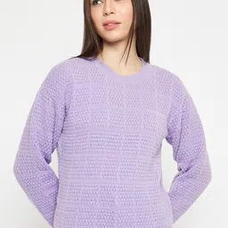 CREATIVE LINE Self Design Woollen Pullover Sweater-picture-23