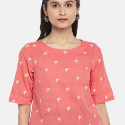 AKKRITI BY PANTALOONS Coral Floral Embroidered Cotton Top-picture-38