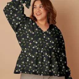 Zink Curve Plus Size Floral Printed Peplum Top-picture-7